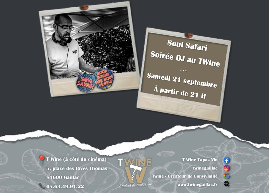 Soirée DJ au T'Wine "Soul Safari"