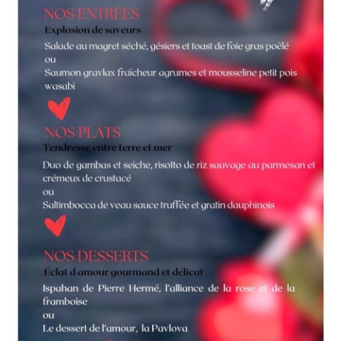 Repas Saint Valentin au "Restaurant du Lac"